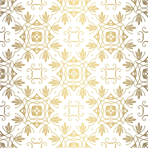 Fondo dorado. Diseño elegante de patrón inconsútil de lujo — Archivo Imágenes Vectoriales