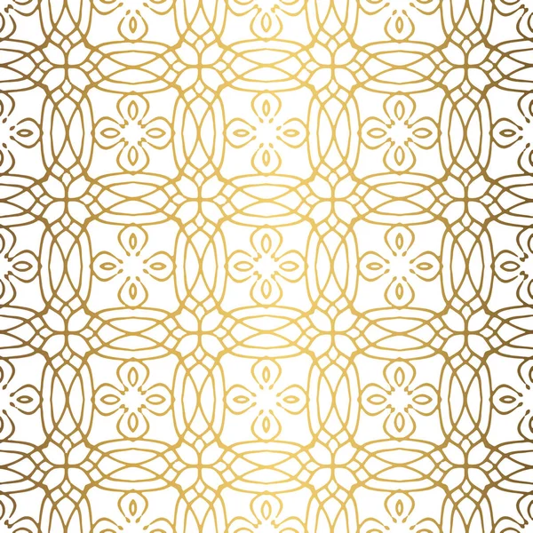 Fondo dorado. Diseño elegante de patrón inconsútil de lujo — Archivo Imágenes Vectoriales