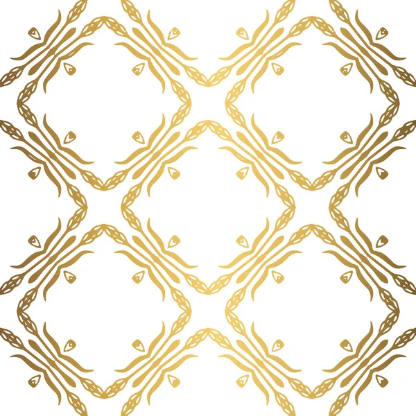 Golden background. Luxury seamless pattern elegant design — Stock Vector