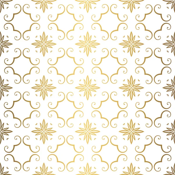 Fundo dourado. Padrão sem costura de luxo design elegante — Vetor de Stock