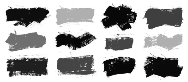 Brush strokes. Vector paintbrush set. Grunge design elements — Stock Vector