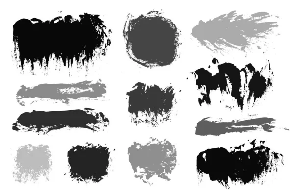 Brush strokes. Vector paintbrush set. Grunge design elements — Stock Vector