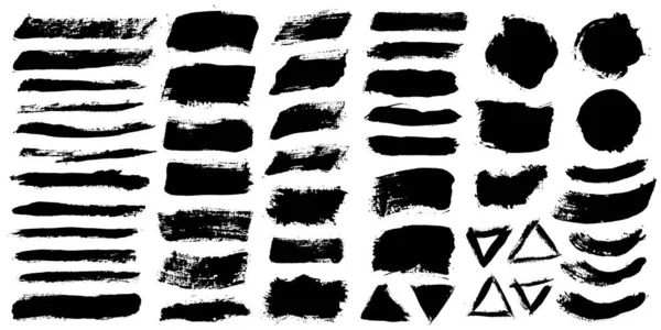 Brush strokes. Vector paintbrush set. Grunge design elements — Stock Vector