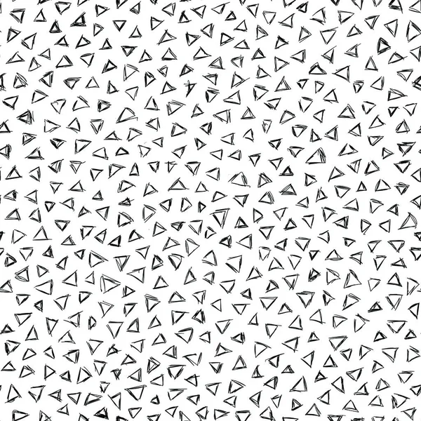スクリブルパターン。シームレス三角形の背景。黒と白 — ストックベクタ