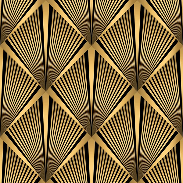 Art Deco minta. Vektor arany fekete háttér — Stock Vector