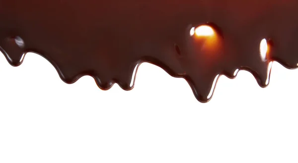 Melt Chocolate Drop White Background Texture Pattern — Stock Photo, Image
