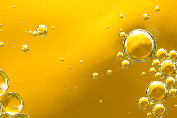golden yellow bubble oil, abstract background