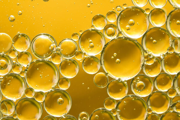 golden yellow bubble oil, abstract background