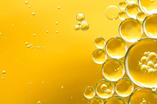 Gouden Gele Zeepbel Olie Abstracte Achtergrond — Stockfoto