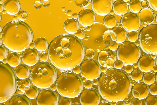 golden yellow bubble oil, abstract background