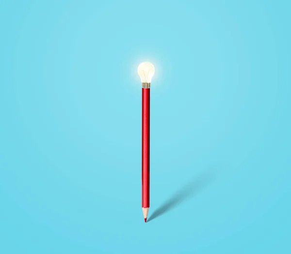 Bleistift Mit Glühbirne Idee Und Innovation — Stockfoto