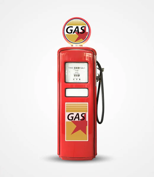 Alte Benzinpumpe Isoliert Auf Schlichtem Hintergrund — Stockfoto