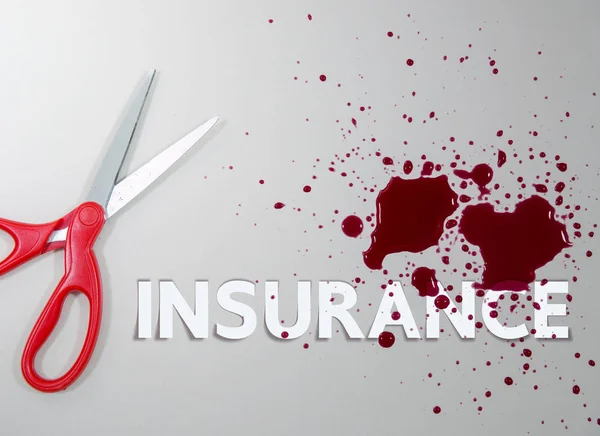 Scissor Injured Blood Insurance Wording — Stock Photo, Image