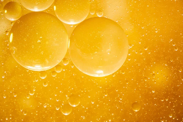 Zlatá Žlutá Bublina Olej Kapička Abstraktní Pozadí — Stock fotografie