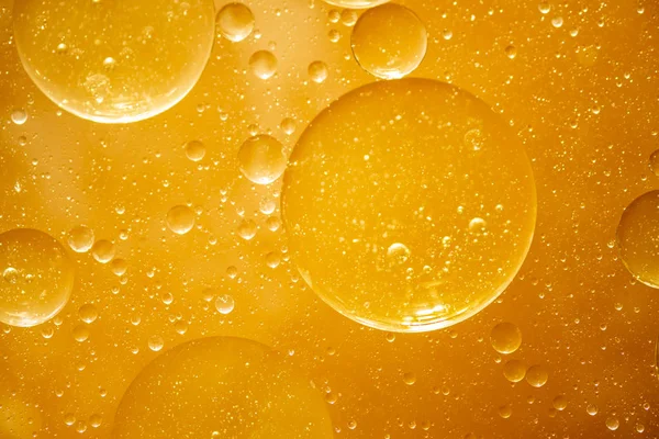 Golden Yellow Bubble Oil Droplet Abstract Background — Stock Photo, Image