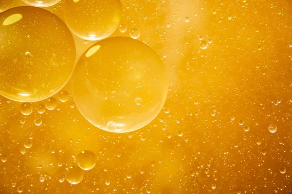 Golden Yellow Bubble Oil Droplet Abstract Background — Stock Photo, Image