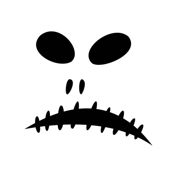Ícones de Halloween: conjunto de ícones monocromáticos finos, kit preto e branco. Cara de macaco assustador e engraçado, morcego, letras . — Vetor de Stock