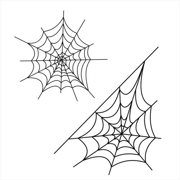 Halloween iconen: dunne monochroom icon set, zwart-wit Kit. Griezelig en grappig Jack gezicht, vleermuis, belettering, spinnenweb. — Stockvector