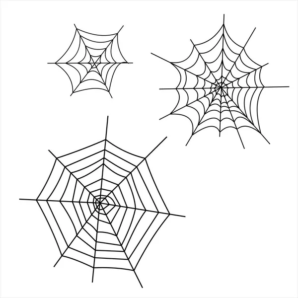 Halloween-Ikonen: dünnes monochromes Icon-Set, schwarz-weißes Set. Gruseliges und lustiges Klappgesicht, Fledermaus, Schriftzug, Spinnennetz. — Stockvektor