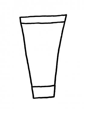 Güzellik kozmetik makyaj. Ruj, maskara, kirpik. Vektör yazısı. Kirlilik sorununun kavramı. Plastik nesnelerin görüntüsü.