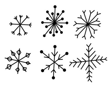 Noel ve Yeni Yıl kış simgeleri: ince tek renkli simge seti, siyah ve beyaz kiti. Mutlu, tatil, crlrbration