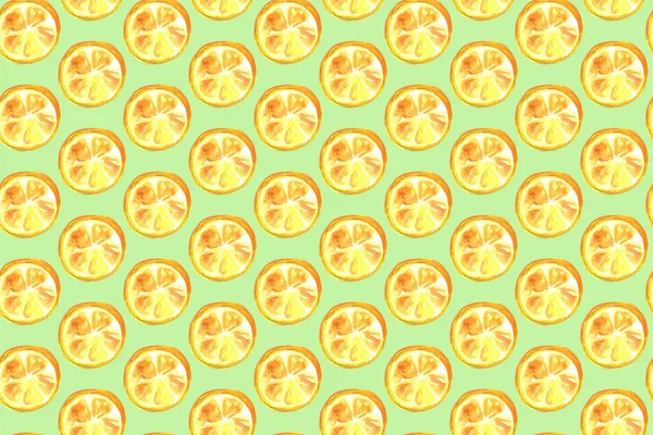 Seamless watercolor pattern with a drink, cocktail with lemon, ice, mojito, smoothies. Fruit lemon, orange. Vintage drawing on white background — Stock Photo, Image