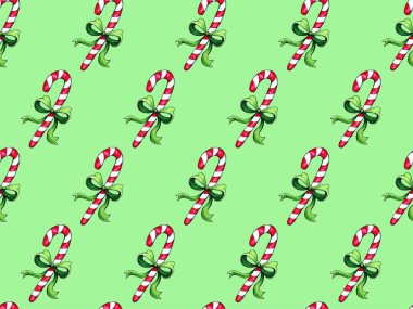 Noel zencefilli çörek dikişsiz desen. Renkli arka planda zencefilli kurabiyeler. Suluboya illüstrasyon. Duvar kağıdı için Sevimli Xmas arka plan, hediye kağıdı, desen dolgular, tekstil, tebrik kartları