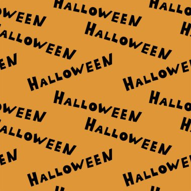 Cadılar Bayramı oyma jak ı ile dikişsiz desen siyah arka plan üzerinde siluetler yüzleri. Not defteri dijital kağıt, tekstil baskı, sayfa dolgu için kullanılabilir. Vektör çizimi