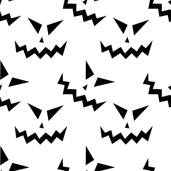 Bezszwowe wzór z Halloween rzeźbione Jack twarze sylwetki na czarnym tle. Może być używany do papieru cyfrowego Notatnik, tekstylny druk, wypełnienie strony. Ilustracja wektorowa — Wektor stockowy