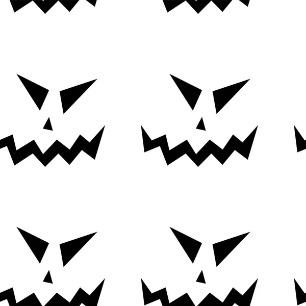 Bezszwowe wzór z Halloween rzeźbione Jack twarze sylwetki na czarnym tle. Może być używany do papieru cyfrowego Notatnik, tekstylny druk, wypełnienie strony. Ilustracja wektorowa — Wektor stockowy