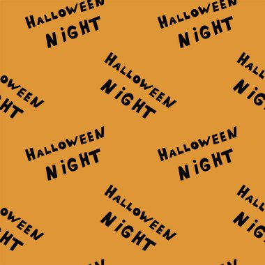 Cadılar Bayramı oyma jak ı ile dikişsiz desen siyah arka plan üzerinde siluetler yüzleri. Not defteri dijital kağıt, tekstil baskı, sayfa dolgu için kullanılabilir. Vektör çizimi