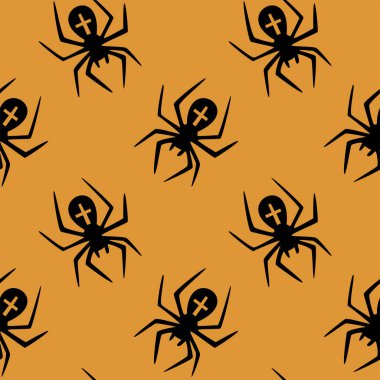 Halloween kabaklar örümcek web zombi ile dikişsiz desen. Not defteri dijital kağıt, tekstil baskı, sayfa dolgu için kullanılabilir. Vektör çizimi