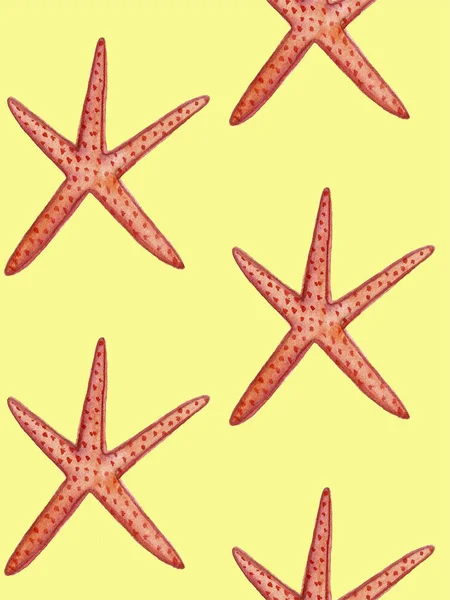 Farba ręczna akwarela Coral Sea Ocean bez szwu dla projektu księgi złomu, tekstylia, strony internetowe, wypełnienia wzoru — Zdjęcie stockowe