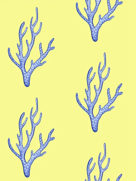 디자인 스크랩 북 용지, 섬유, 웹 사이트, 패턴 채우기를위한 손 페인트 수채화 산호 바다 원활한 — 스톡 사진