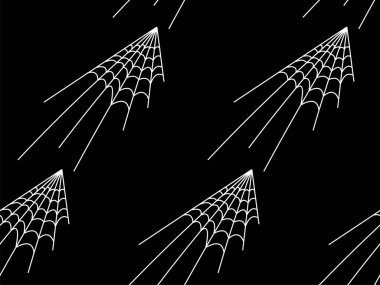 Beyaz siyah turuncu arka plan üzerinde Web dikişsiz vektör deseni. Cadılar Bayramı doku.