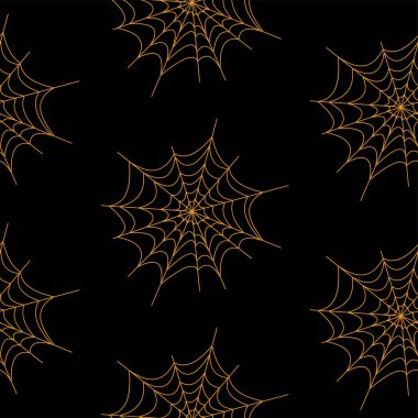 Beyaz siyah turuncu arka plan üzerinde Web dikişsiz vektör deseni. Cadılar Bayramı doku.