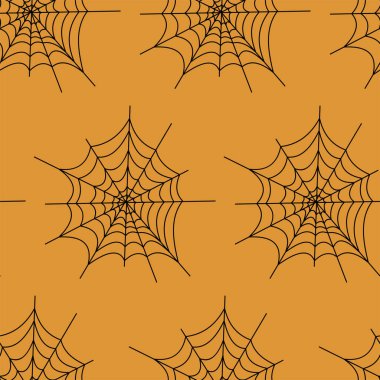 Beyaz siyah turuncu arka plan üzerinde Web dikişsiz vektör deseni. Cadılar Bayramı doku.