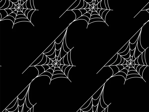 Modèle vectoriel sans couture Web sur fond blanc noir orange. Texture Halloween . — Image vectorielle