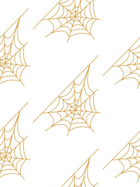 Patrón vectorial sin costura web sobre fondo blanco negro naranja. Textura Halloween . — Archivo Imágenes Vectoriales