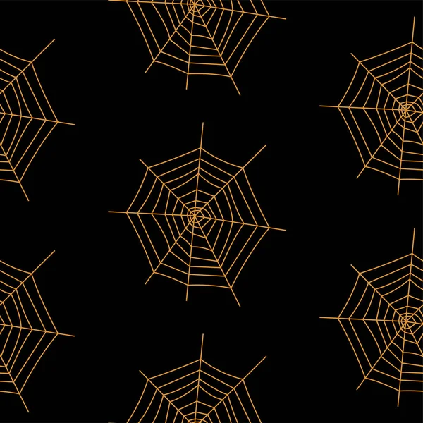 Patrón vectorial sin costura web sobre fondo blanco negro naranja. Textura Halloween . — Archivo Imágenes Vectoriales
