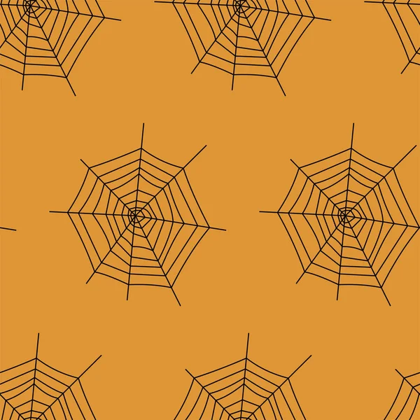 Patrón vectorial sin costura web sobre fondo blanco negro naranja. Textura Halloween . — Archivo Imágenes Vectoriales