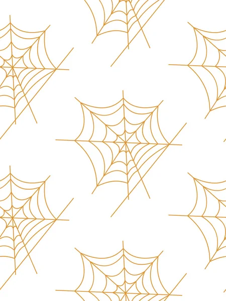 Patrón vectorial sin costura web sobre fondo blanco negro naranja. Textura Halloween . — Archivo Imágenes Vectoriales