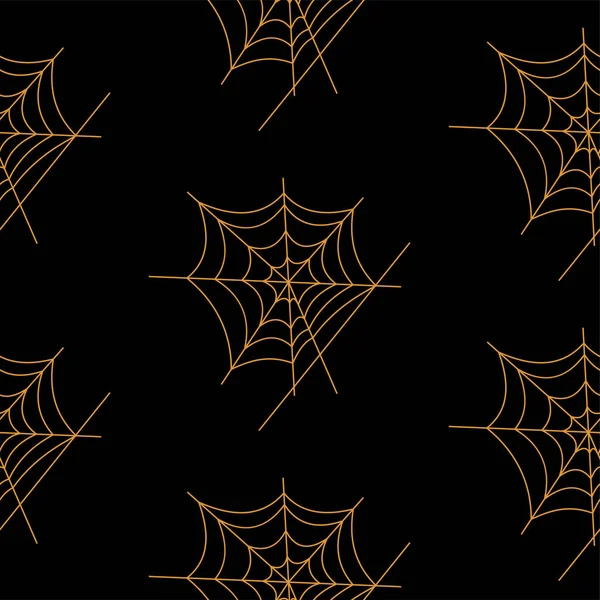 Web naadloze vector patroon op wit zwart oranje achtergrond. Halloween textuur. — Stockvector