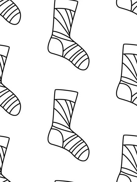 Padrão de férias de inverno com meias. papel presente colorido brilhante, fundo. Ano Novo, Natal — Vetor de Stock