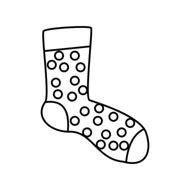 kış tatilleri çorap beyaz arka plan üzerinde izole. parlak renkli illüstrasyon. Yeni yıl, noel