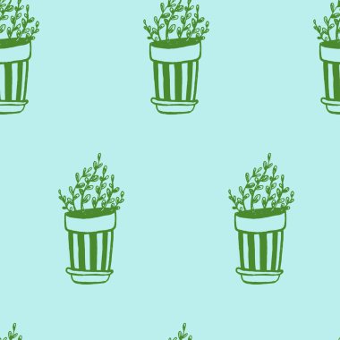 Tencerede farklı el çizilmiş ev bitkileri ayarlayın. İzole dekoratif bitkiler: aloe, crassula, tasarım şablonu için çiçek, simge, hediye kartı. Çizim stili vektör çizimi.