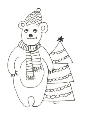 2020 Mutlu Yıllar. Sevimli küçük karikatür oyuncaklar seti. Yeni yıl ve Noel karakterleri. Tebrik kartları, takvimler, baskılar için Noel hayvanlar basit illüstrasyon