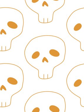 Vektör Happy Halloween sorunsuz desen, klasik paket simgeleri, Halloween tasarım için doodles elemanı. Cadılar Bayramı siluetleri seti. Siyah beyaz