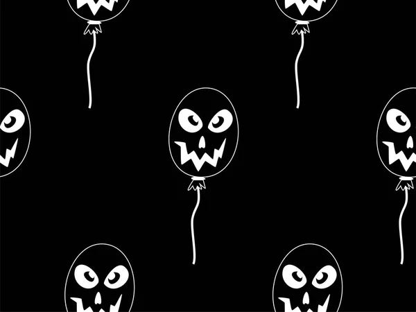 Vektor Happy Halloween sömlösa mönster, klassiska bunt ikoner, doodles element för Halloween design. Uppsättning av Halloween silhuetter. Svartvitt — Stock vektor