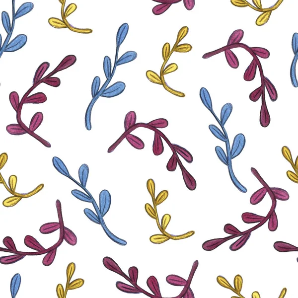 Aquarelle dessinée à la main motif sans couture des différents champignons et feuilles d'automne. Fond naturel répété aux champignons — Photo